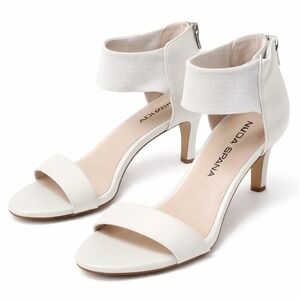 Moda Spana White Ankle Strap Heels
